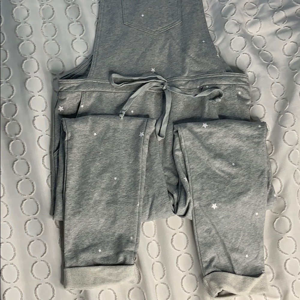 grey with white stars sweat overalls